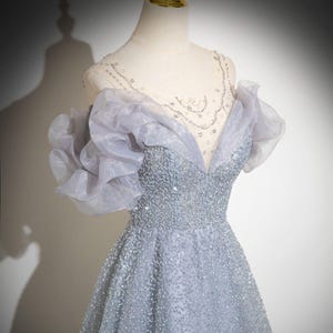 Senior Gery Prom Dress,Formal Dresses Fairy,Evening Dress,Birthday Graduation Bridesmaid Wedding Party Dress,Cocktail Dress,Gifts for her
