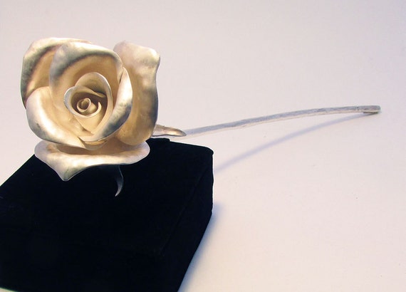 Items similar to Hand Forged Sterling Silver Rose on Etsy