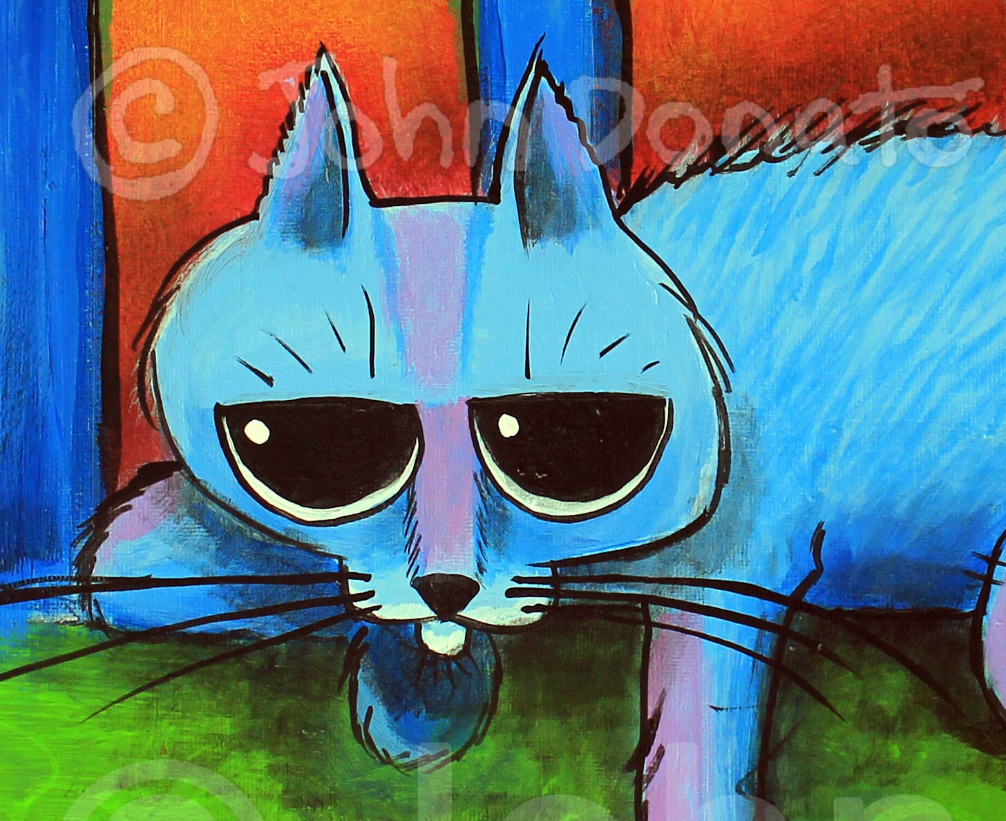 Maximus the Baby Blue Cat Art Print John Donato Feline Etsy