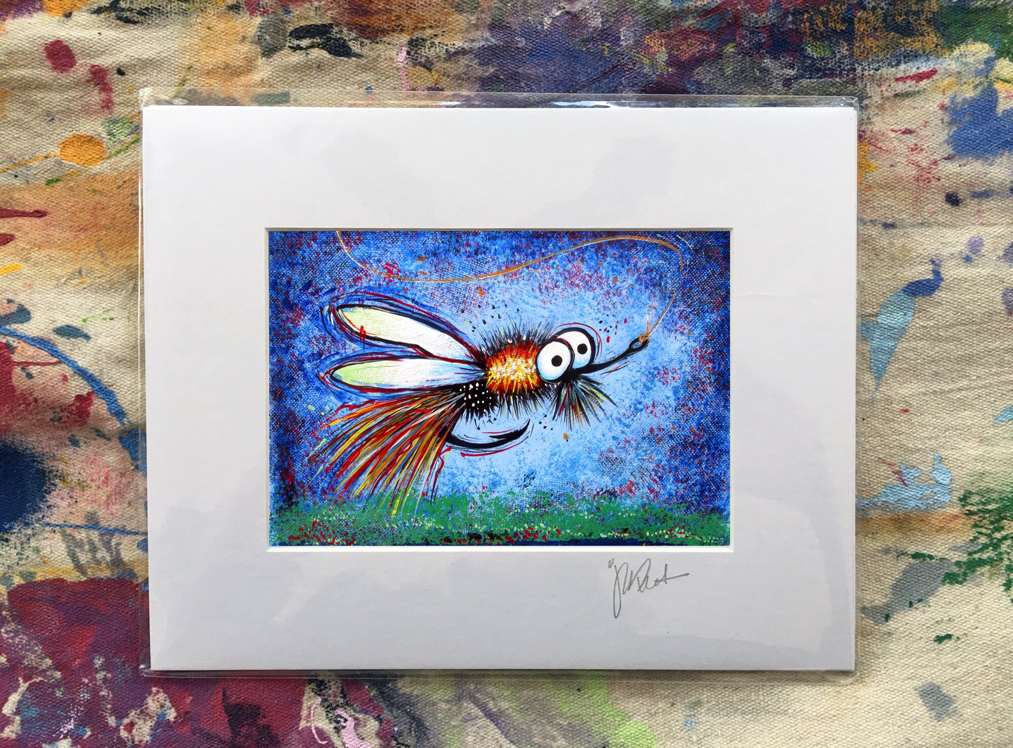 Fly Fishing Lure Art Print, John Donato, Whimsical Sport Fishing