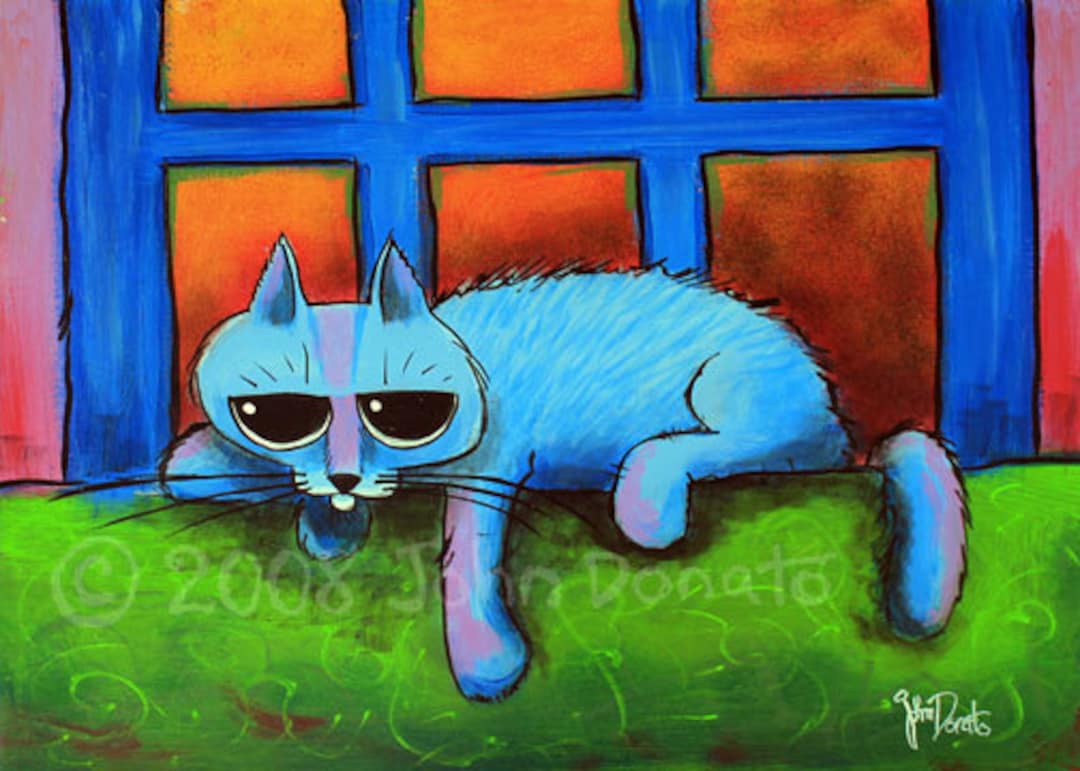 Maximus the Baby Blue Cat Art Print John Donato Feline Etsy