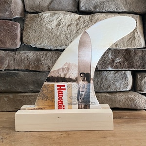 The Duke - Hawaii, Surfing, Tiki, Surfer, Surf Art, Waikiki, Beach Decor, Costal Decor - Surfboard Fin Collage HI (8inch)