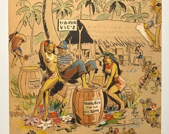 Trader Vic’s Cocktail Menu Art Giclee Print