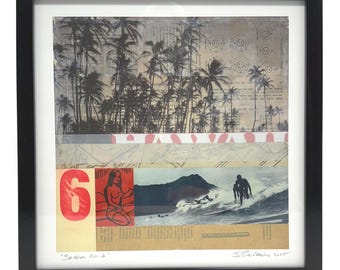 Impression encadrée 12 x 12, « Session n° 6 », impression giclée, art du surf (la liste est pour un seul)
