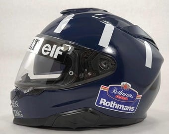 Casque F1 peint personnalisé Damon Hill 1996 Tribute, (Formule 1, Red Bull, Verstappen, Hamilton)