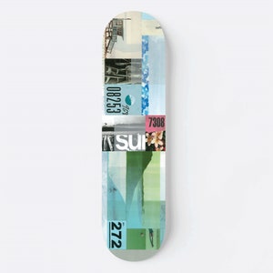 Skateboard, &quot;Surf Collage 272&quot;, Original Surf Collage Reproduction, Hawaii, Surfing, Tiki, Surfing, Surf Art