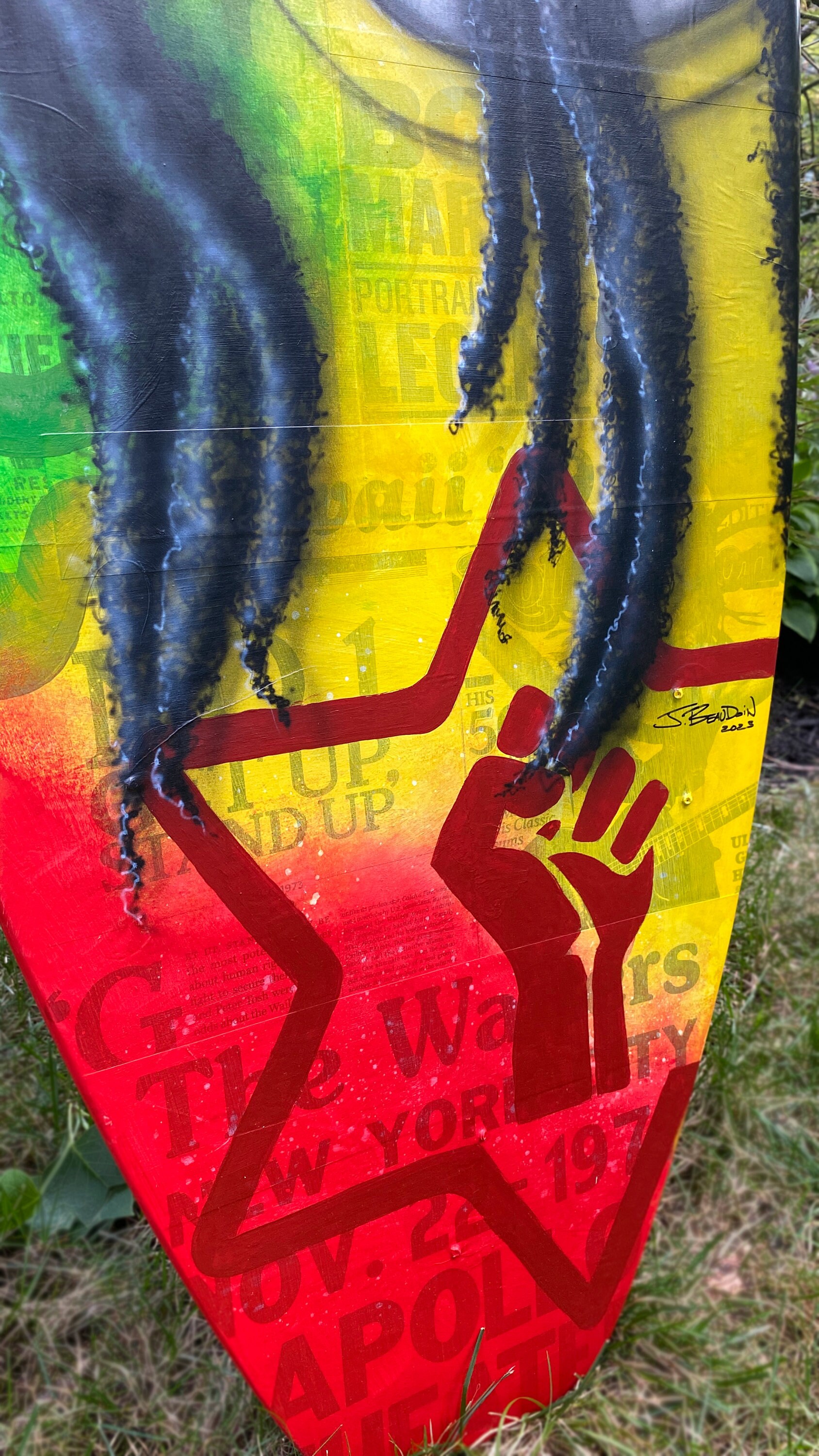 Custom Bob Marley Surfboard, Reggae, Rasta, Surfing, Surf Art, Portrait ...