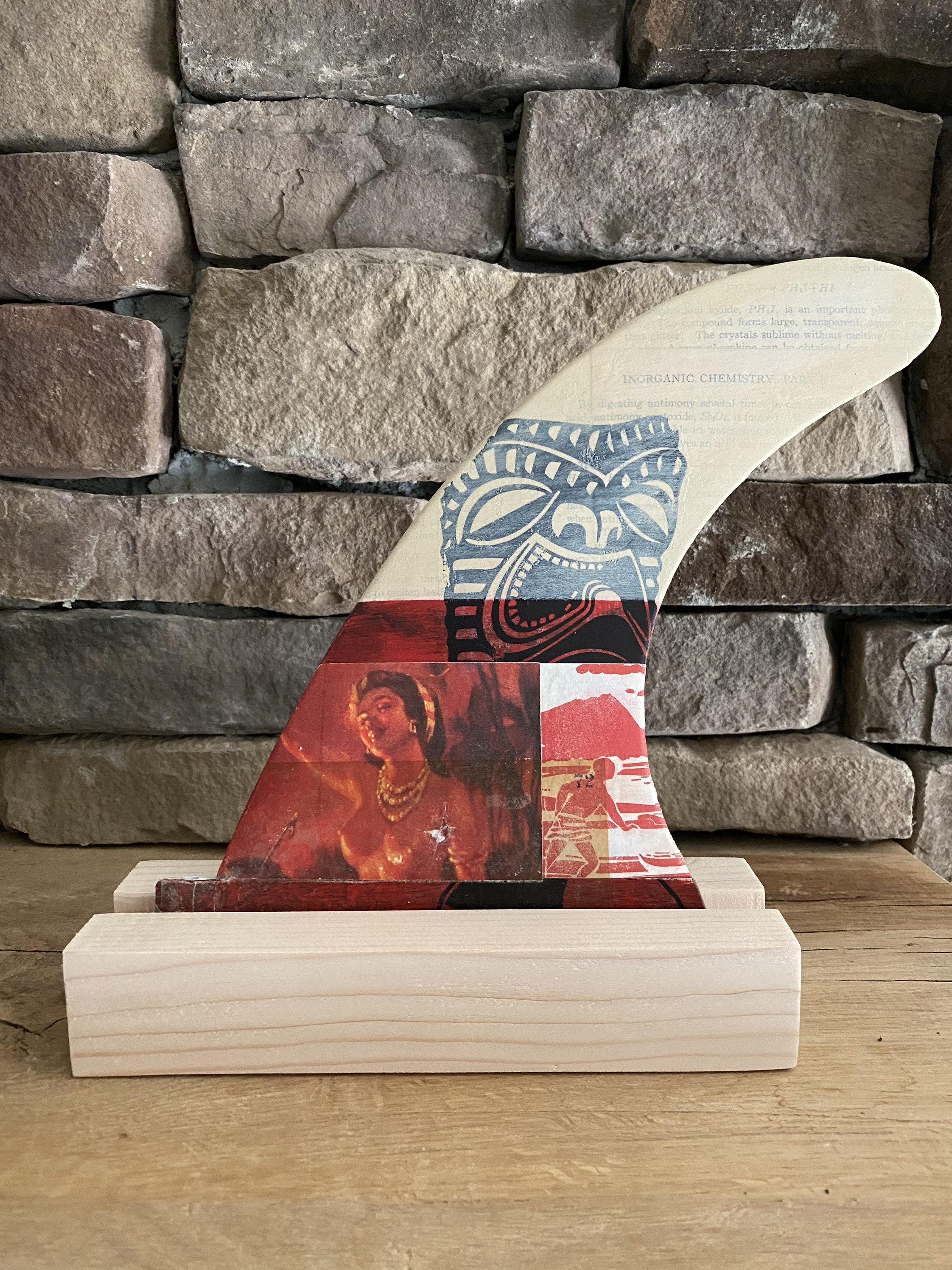 Hawai'i Tiki Fire - Surf Art Surfboard Fin Collage | 8Inch