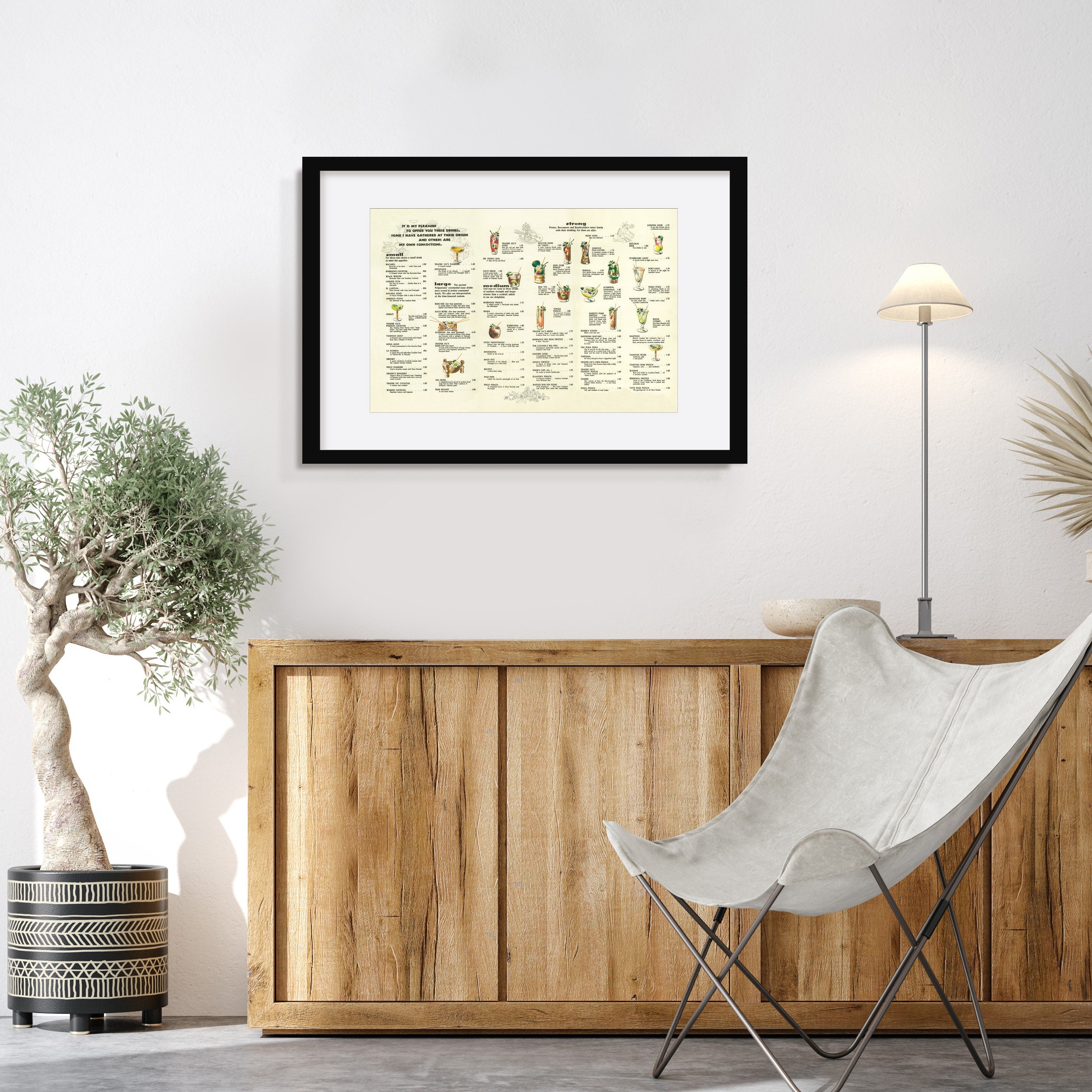 素敵でユニークな 11x17 Menu Tiki Menu, Cocktail Vic's Trader 1956 Print, アンティーク雑貨
