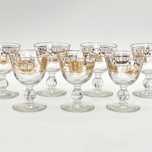 Libbey Glass Company American Antiques Pattern Liquor/Wine/Cordial/  Cocktail Glasses