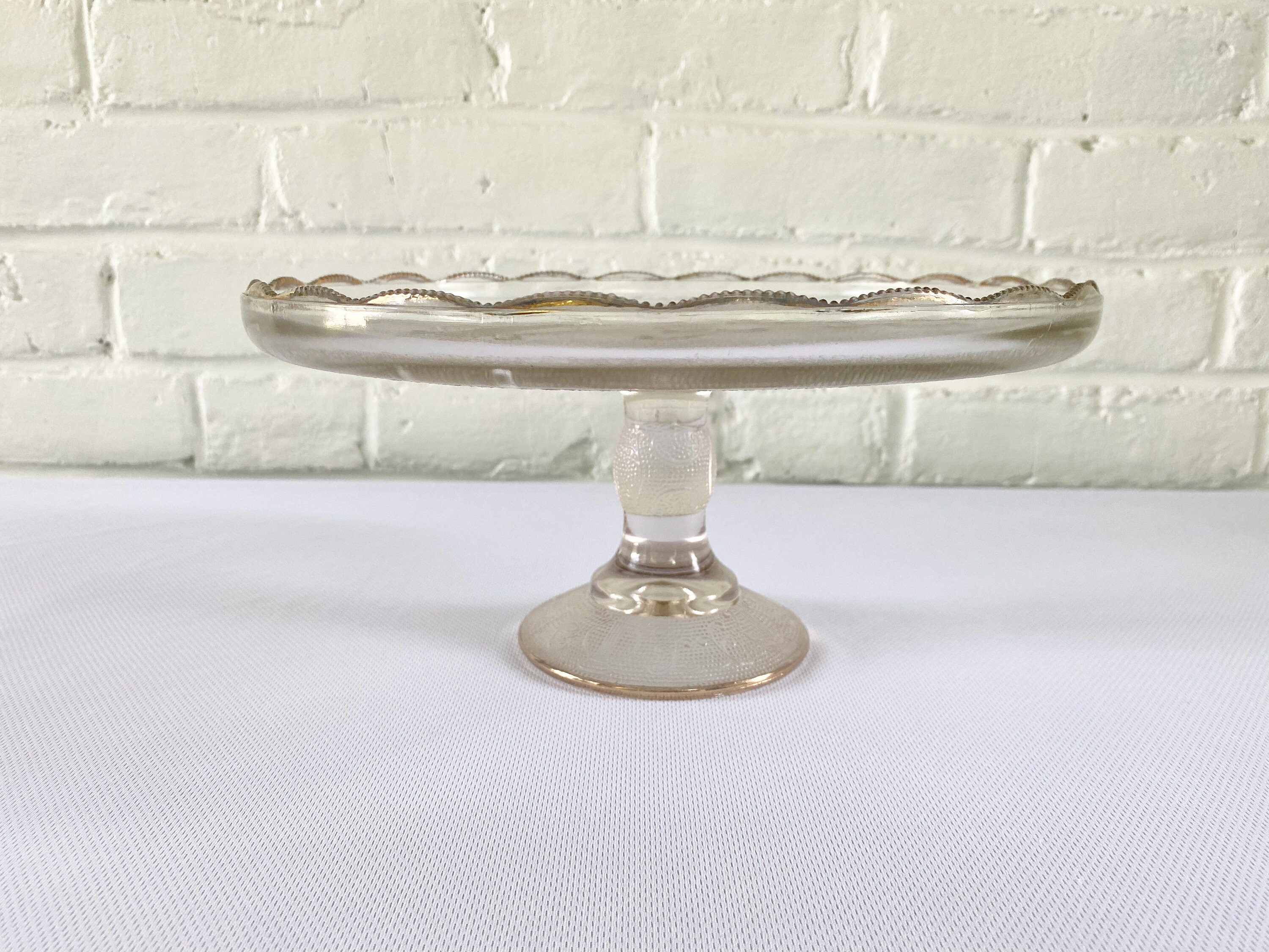 Jeannette Glass Company Harp Pattern Cake Stand - Etsy