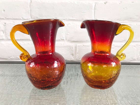 Miniature Glass Pitcher Some With Stoppers Choice of Vintage Crackle or  Others 
