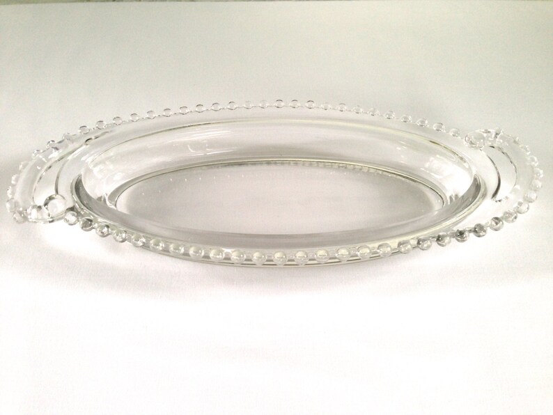 Imperial Glass Company Candlewick Oval Dish With Handles Etsy