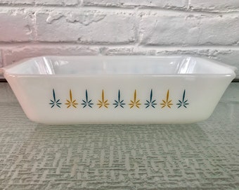 Anchor Hocking Fire King Candle Glow Pattern Ovenware Loaf Pan