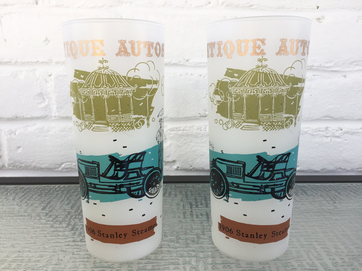 Anchor Hocking Frosted Antique Auto Tumblers - Etsy