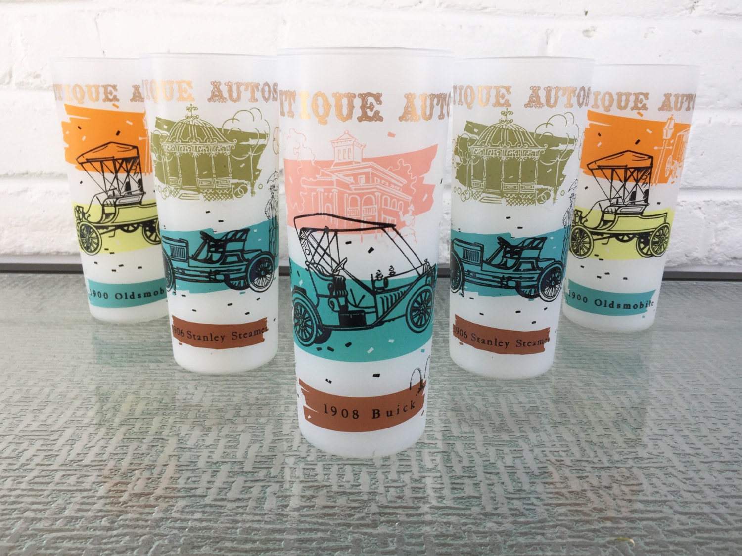 Anchor Hocking Frosted Antique Auto Tumblers - Etsy