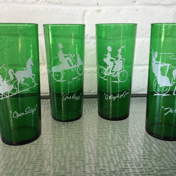 Anchor Hocking 1890s Forest Green Long Boys