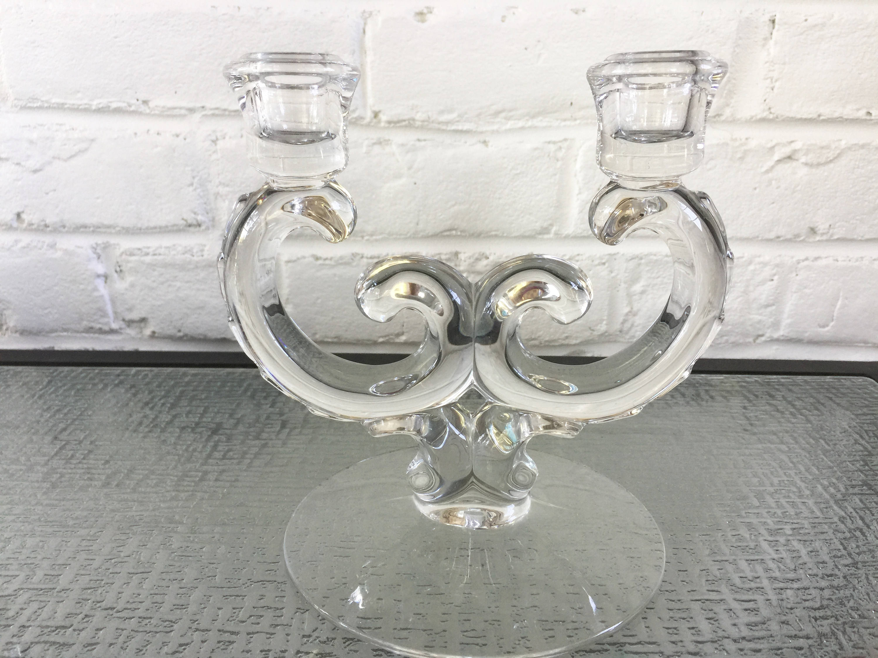 Fostoria Glass Century Pattern Double Candlestick Holders Etsy