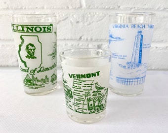 Federal Glass Mid Century Souvenir/Commemorative/Collector's State Glasses
