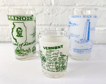 Federal Glass Mid Century Souvenir/Commemorative/Collector's State Glasses