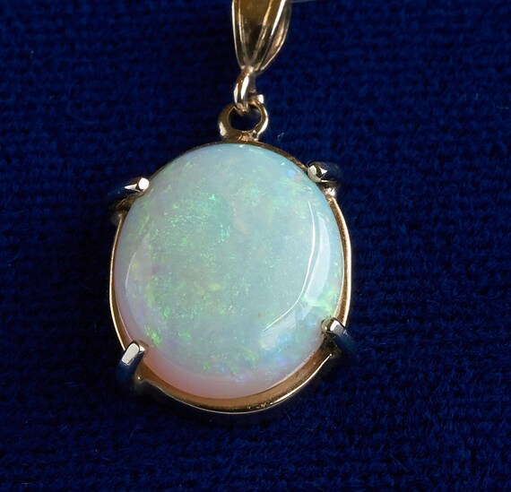 8 carats Genuine Fire Opal on SOLID 14K gold 16 inch necklace