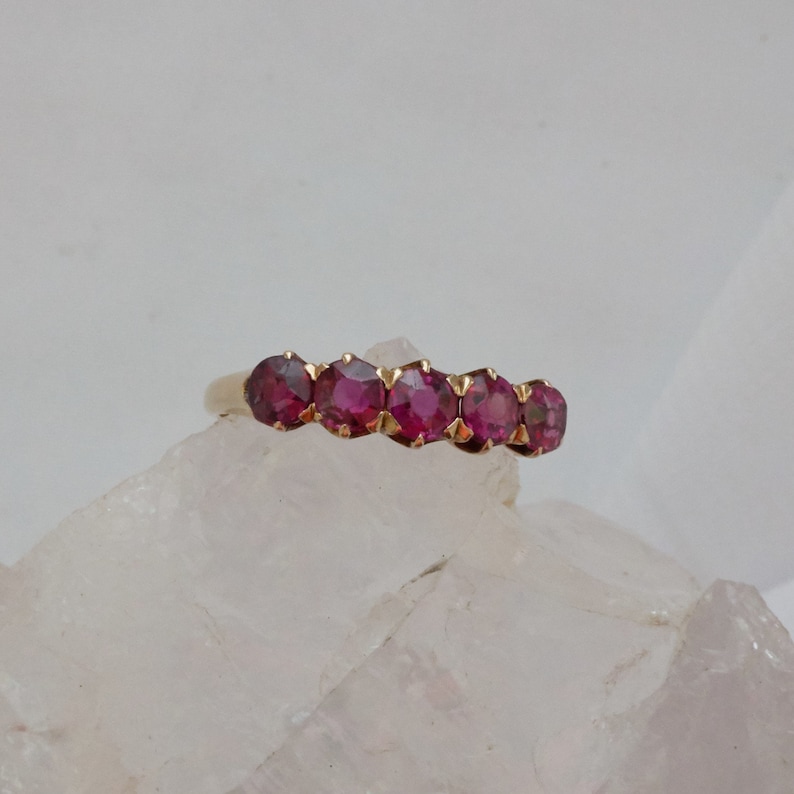 Wedding Band Wedding Ring September Birthstone Five Sapphire Pink Stone Band Ring 1.0 Carats Natural Pink Sapphires 14K Gold Ring