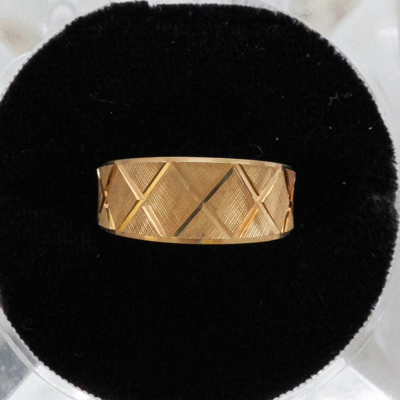 Gold X Band Ring Wedding Band Solid Solid 14K Gold Wedding Ring Gold Band Ring Anniversary Ring Size 6 Gift for Her