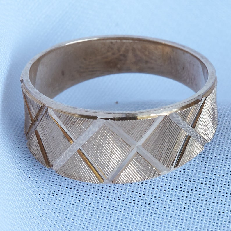 Gold X Band Ring Wedding Band Solid Solid 14K Gold Wedding Ring Gold Band Ring Anniversary Ring Size 6 Gift for Her