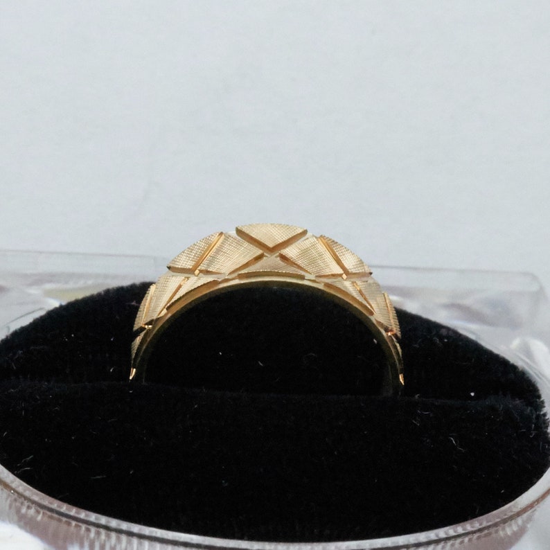 Gold X Band Ring Wedding Band Solid Solid 14K Gold Wedding Ring Gold Band Ring Anniversary Ring Size 6 Gift for Her