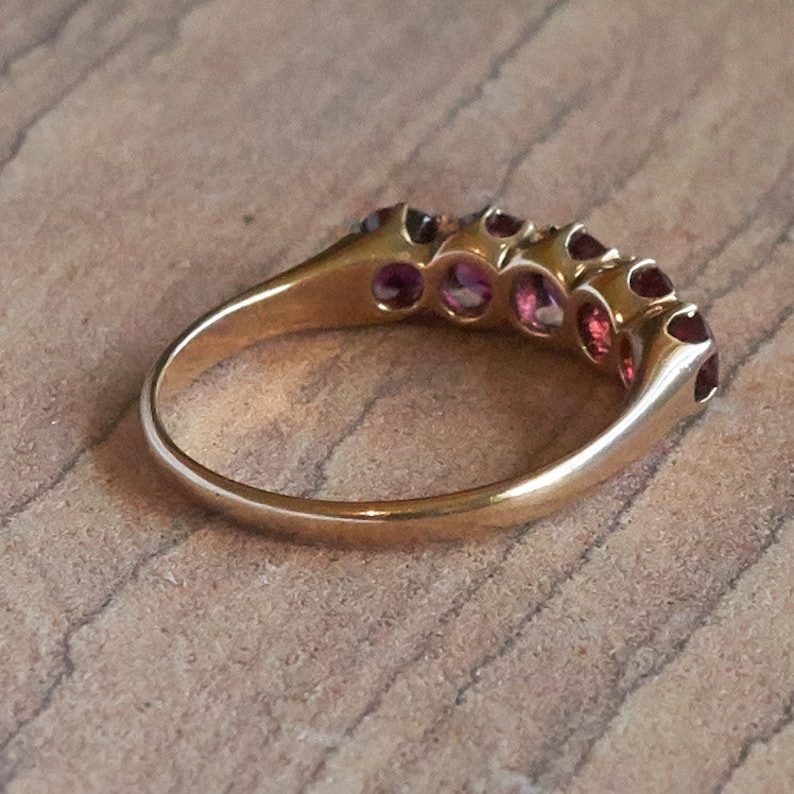 Wedding Band Wedding Ring September Birthstone Five Sapphire Pink Stone Band Ring 1.0 Carats Natural Pink Sapphires 14K Gold Ring