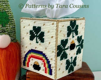 St. Patrick's Day Plastic Canvas Tissue Box Pattern
