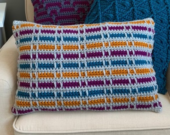 Spike Stitch Stripes: A Crochet Pillow Pattern