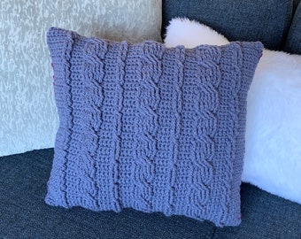 Purple Cables: A Crochet Pillow Pattern