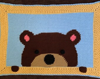 Hello Bear - PDF Crochet Baby Blanket Pattern