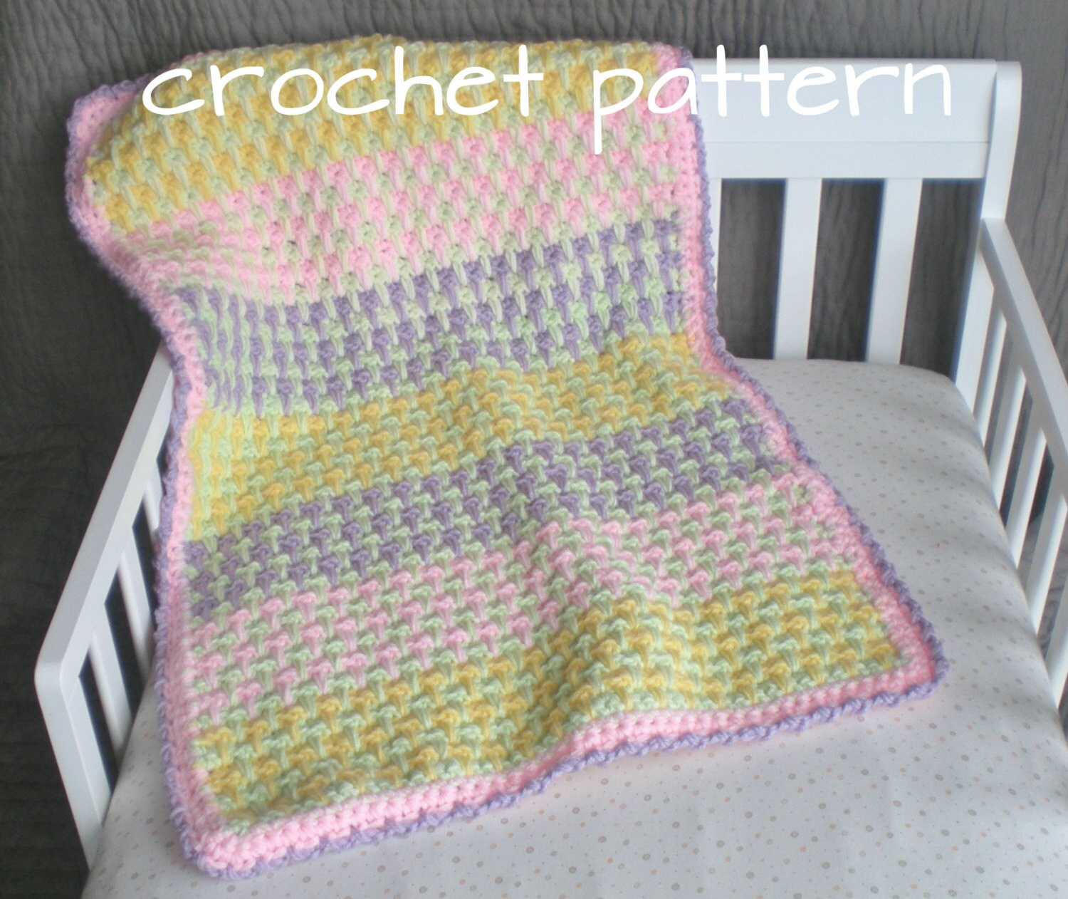 Cotton Candy Crochet Baby Blanket Pattern Etsy