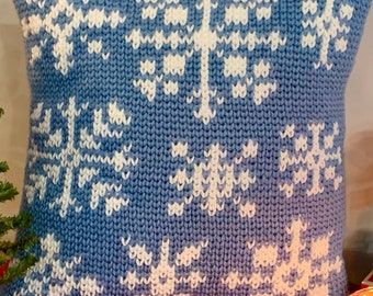 Snowflakes in a Blue Sky - A Crochet Pillow Pattern