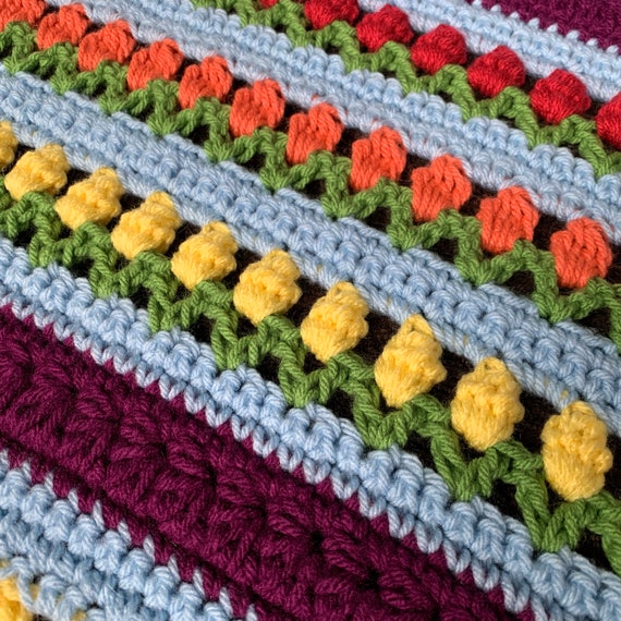 Flower Garden Crochet Blanket Pattern Etsy