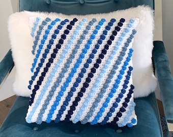 Polka Dots of Blue: A Crochet Pillow Pattern