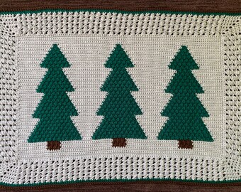 Three Tall Trees - PDF Crochet Baby Blanket Pattern