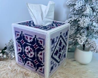 Patrón de caja de pañuelos de lona plástica - Patrones morados