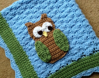 Little Hoot the Owl Crochet Baby Blanket Pattern