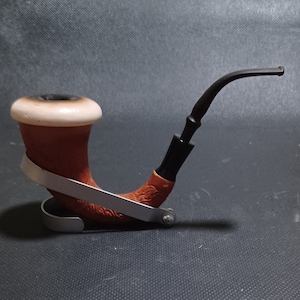 Sleek and Vibrant Handmade Glass Sherlock Pipe With Teal and Black 