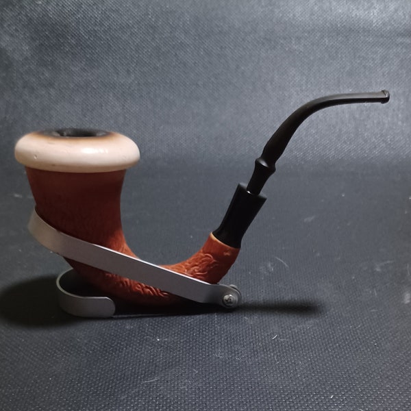 Calabash Gourde Sherlock Pipe Stand Compact Portable Réglable Fabriqué à la main aux États-Unis