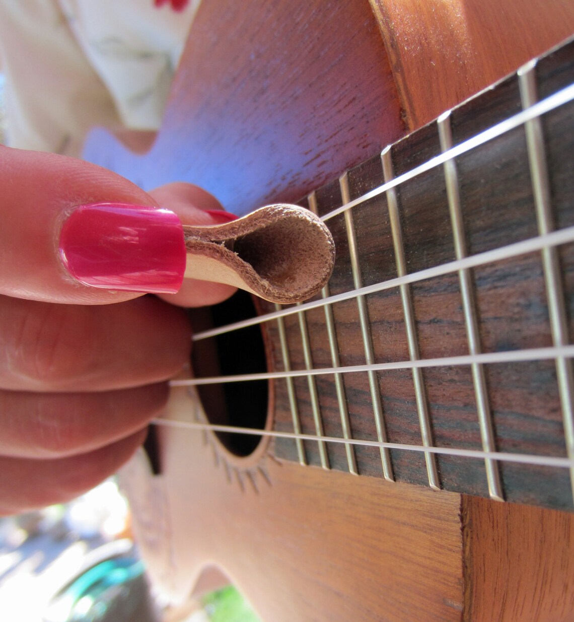 Ukulele Pick 3pack Guitar Pick Ergonomic Leather Uke Pick Etsy