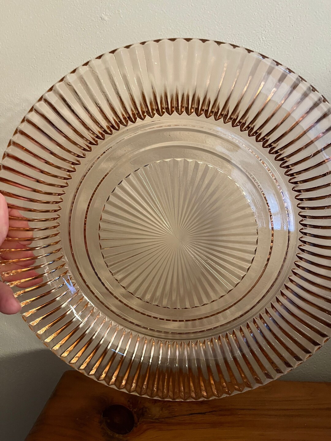 Pink Depression Glass Dinner Plate Etsy