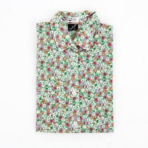 Vintage Hemd // 60er 70er Jahre florales Langarmshirt
