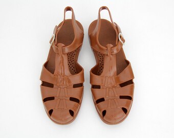 80's lace up jelly sandals