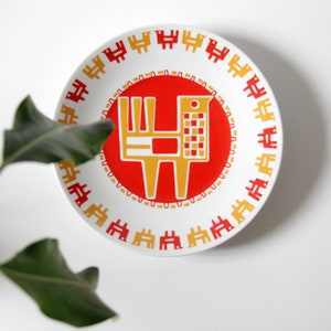Vintage 1970s Judit Nador for Zsolnay Pecs Ceramic Plate with Bird Design // Hungary 60s 70s Ceramic // Collectible Art
