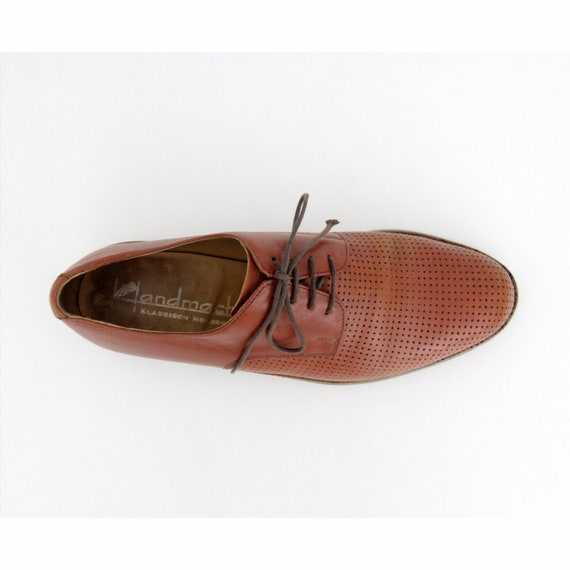 Vintage Men's Shoes // Handmacher Brown Lace Up P… - image 1