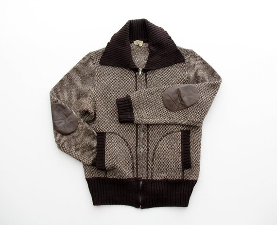 Vintage 1950's 1960's Men's Zip Up Cardigan With L